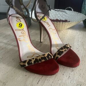 Sam Edelman Red and Leopard Women's Heels